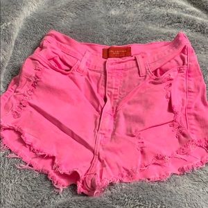Bright Pink Akita Denim Shorts